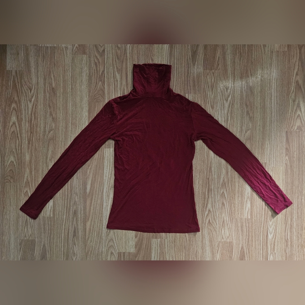 Red Long Sleeve Turtleneck Top